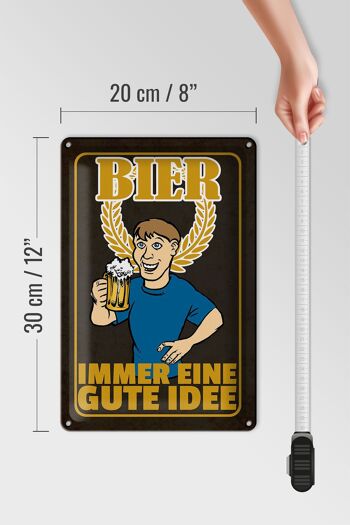 Plaque en tôle 20x30cm La bière est toujours une bonne idée 4