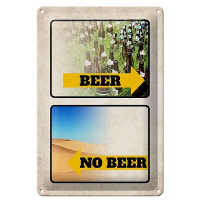 Cartel de chapa 20x30cm cuadro Cerveza No Cerveza Cerveza