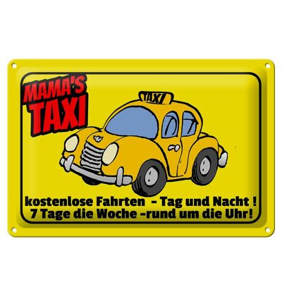 Letrero de chapa que dice 30x20cm Mamas Taxi paseos gratis