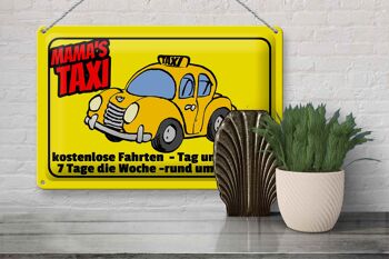 Panneau en étain disant 30x20cm Mamas Taxi trajets gratuits 3