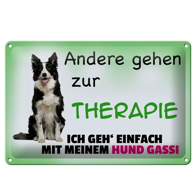 Blechschild Spruch 30x20cm ich geh' mit meinem Hund Gassi