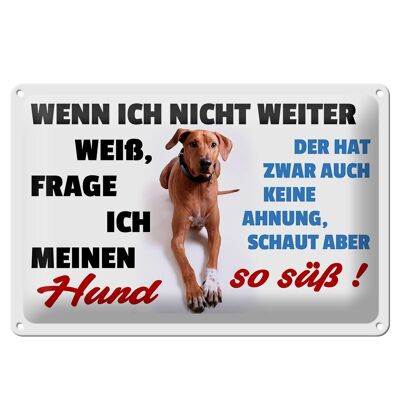 Blechschild Spruch 30x20cm wenn ich nicht weiter weiß Hund