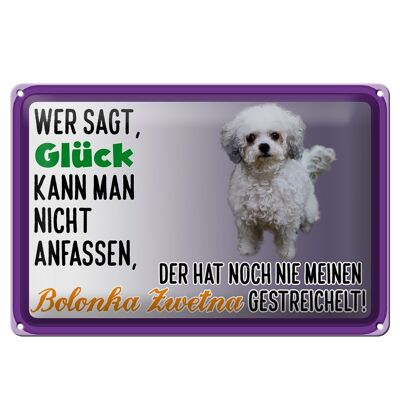 Blechschild Spruch 30x20cm Glück anfassen Bolonka Zwetna