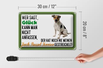 Panneau en étain disant 30x20cm Chien Lucky Jack Russel Terrier 4