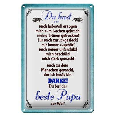 Blechschild Spruch 20x30cm Danke du bis der Beste Papa