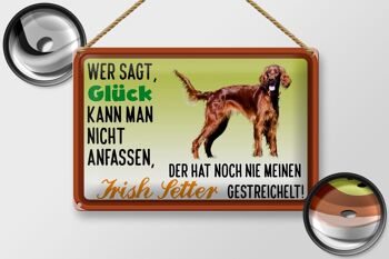 Plaque en étain disant 30x20cm Chien Setter Irlandais Chanceux 2