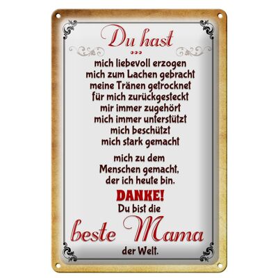 Blechschild Spruch 20x30cm Danke du bis die Beste Mama