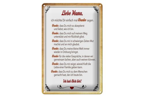 Blechschild Spruch 20x30cm liebe Mama Ich hab dich lieb