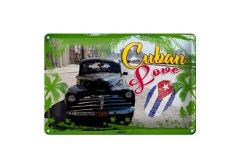 Signe en étain Cuba 30x20cm, empreinte digitale de voiture d'amour cubain 1