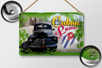 Signe en étain Cuba 30x20cm, empreinte digitale de voiture d'amour cubain 2