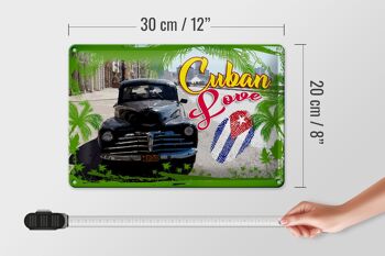 Signe en étain Cuba 30x20cm, empreinte digitale de voiture d'amour cubain 4