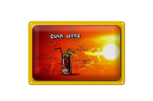 Blechschild Cuba 30x20cm Libre Sonne Cocktail