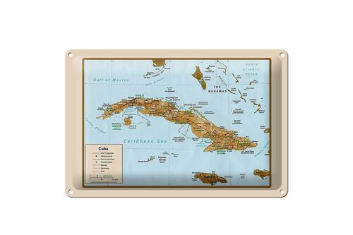 Blechschild Cuba 30x20cm Landkarte Cuba