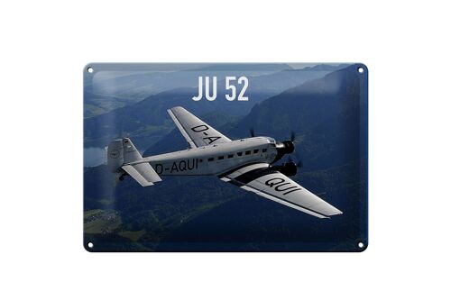 Blechschild Flugzeug 30x20cm JU 52 in der Luft