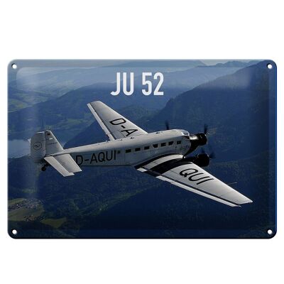 Metal sign airplane 30x20cm JU 52 in the air