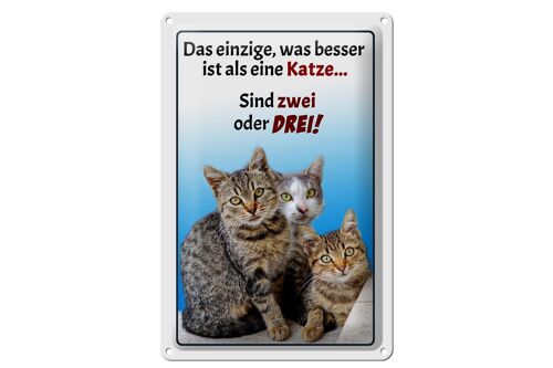 Blechschild Spruch 20x30cm einzige was besser ist als Katze