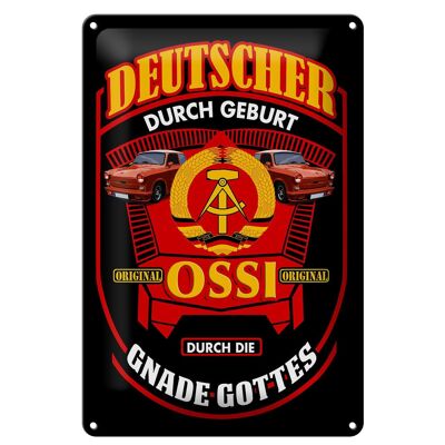 Blechschild Spruch 20x30cm Deutscher durch Geburt Ossi