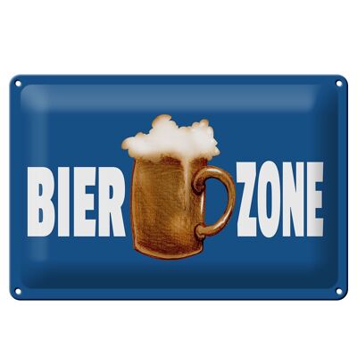 Plaque en tôle 30x20cm Zone de bière