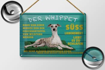 Panneau en étain disant 30x20cm, le chien whippet sweet vaut la peine d'être vécu 2