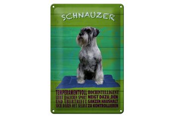 Plaque en étain disant 20x30cm Chien Schnauzer fougueux 1