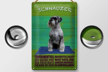 Plaque en étain disant 20x30cm Chien Schnauzer fougueux 2