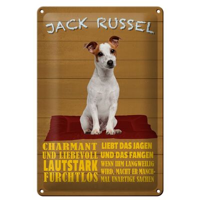 Cartel de chapa que dice 20x30cm Jack Russel perro encantador