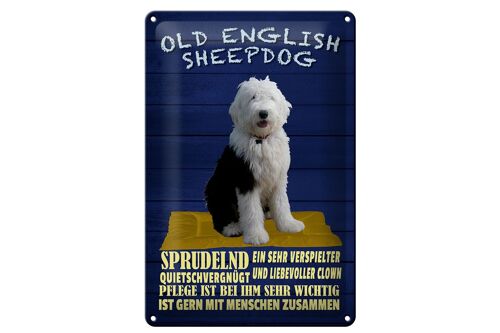Blechschild Spruch 20x30cm Old English Sheepdog Hund