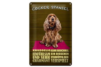 Plaque en tôle disant 20x30cm Cocker Spaniel chien câlin 1