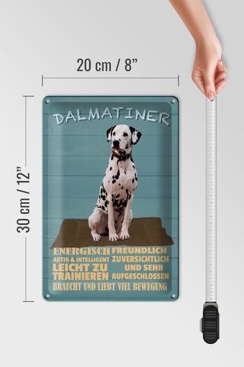 Plaque en étain disant Chien dalmatien 20x30cm énergiquement actif 4