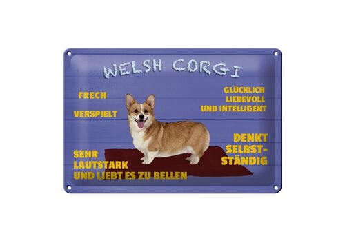 Blechschild Spruch 30x20cm Welsh Corgi Hund frech verspielt