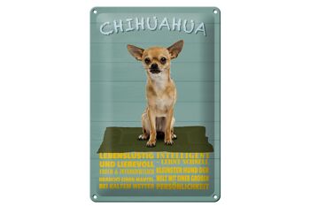 Plaque en tôle disant 20x30cm Chien Chihuahua qui aime s'amuser 1