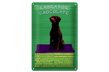 Plaque en tôle disant 20x30cm Labrador Chocolate Dog Allemand 1