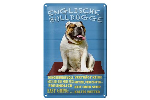 Blechschild Spruch 20x30cm Englische Bulldogge Hund süss