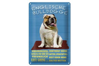 Plaque en étain disant 20x30cm English Bulldog dog sweet 1