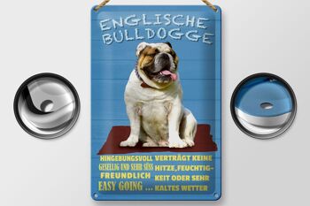 Plaque en étain disant 20x30cm English Bulldog dog sweet 2