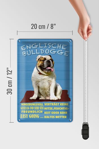 Plaque en étain disant 20x30cm English Bulldog dog sweet 4