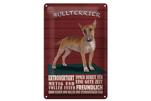 Blechschild Spruch 20x30cm Bullterrier Hund immer bereit