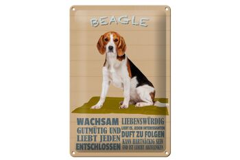 Plaque en étain disant 20x30cm Chien Beagle de bonne humeur aime tout le monde 1