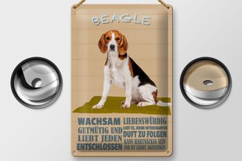 Plaque en étain disant 20x30cm Chien Beagle de bonne humeur aime tout le monde 2