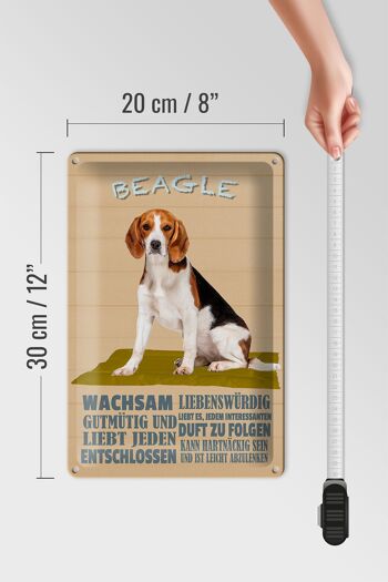 Plaque en étain disant 20x30cm Chien Beagle de bonne humeur aime tout le monde 4