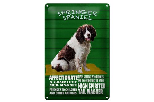 Blechschild Spruch 20x30cm Springer Spaniel Hund friendly