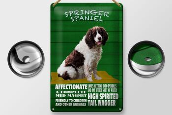 Panneau en étain indiquant 20x30 cm Springer Spaniel chien amical 2
