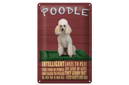 Blechschild Spruch 20x30cm Hund Poodle loves to play