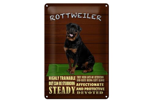 Blechschild Spruch 20x30cm Rottweiler Hund highly trainable