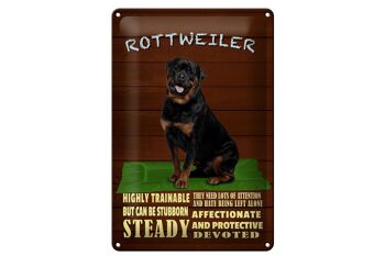 Panneau en étain indiquant un chien Rottweiler de 20 x 30 cm hautement dressable 1