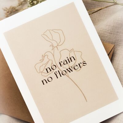 Greeting card | No rain, no flower