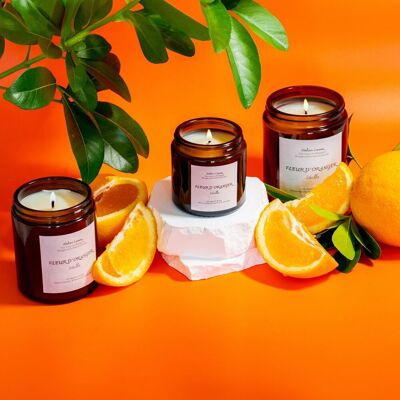 Orange Blossom scented candle in apothecary pot