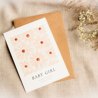 Grußkarte | Baby-Mädchen-Blumen