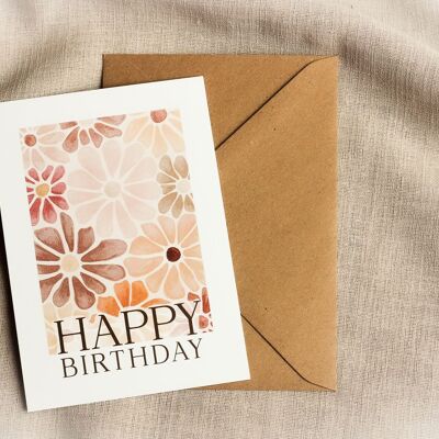 Greeting card | Happy birthday flowers
