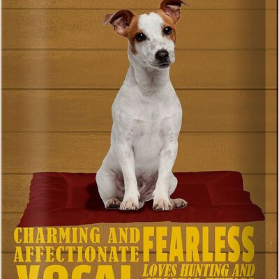 Cartel de chapa que dice 20x30cm Jack Russel perro encantador